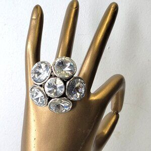 Statement Crystal Cluster Stretch Ring